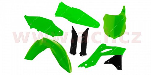 sada plastů Kawasaki, RTECH (neon zelená, 6 dílů)